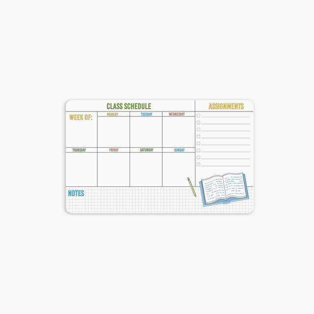 Student Class Schedule Desk Pad