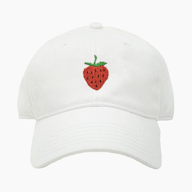 Kids Strawberry Baseball Hat - White