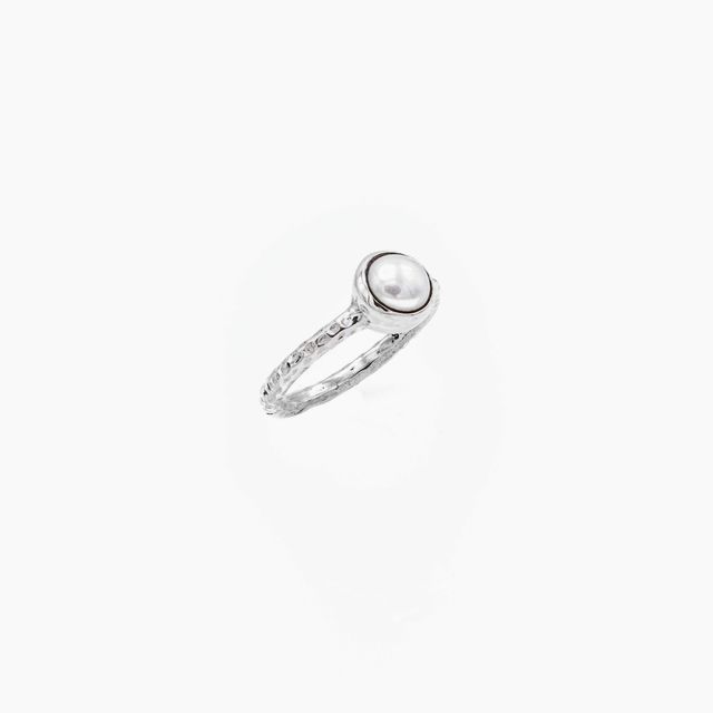 White Pearl Fine Band Ring