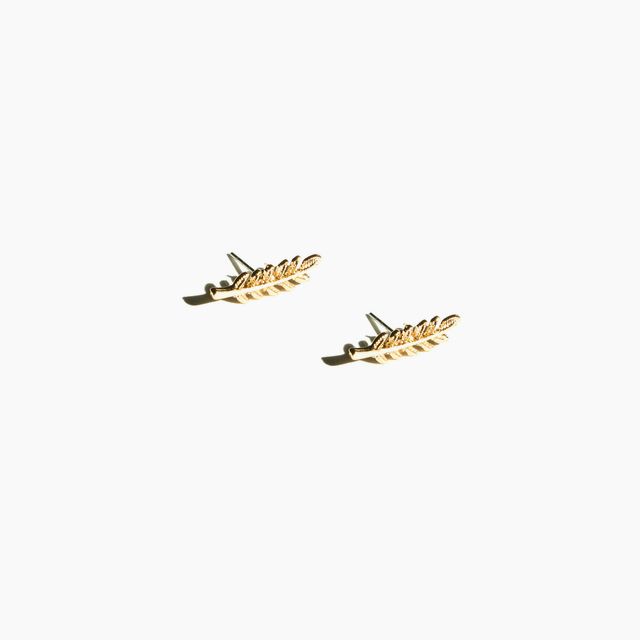 Lily leaf ear climbers | 18K Yellow Gold Plating