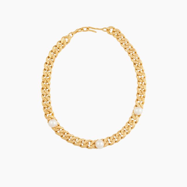 Statement Gold Plated Wave Chain Necklace