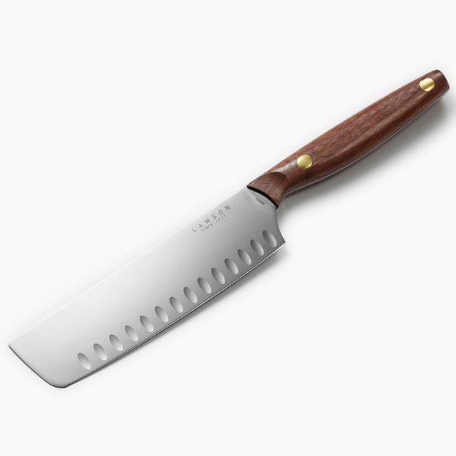 7" Vintage Nakiri Knife with Kullenschliff (Hollow) Edge