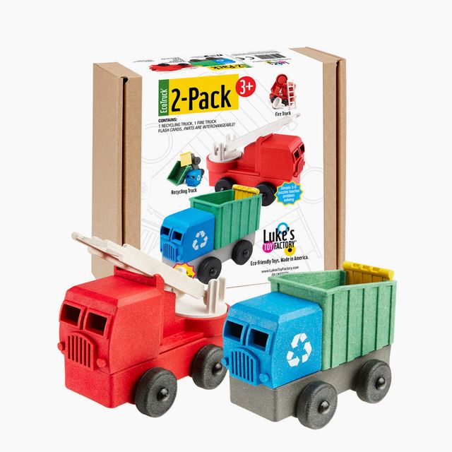 Two Pack: Fire Truck & Recycling Truck Toys