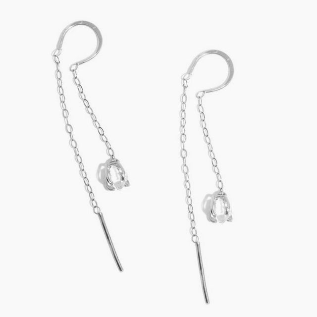 Herkimer horseshoe chain earrings
