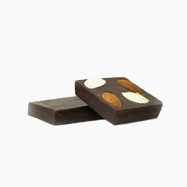 Dark Raw Chocolate Square with Almonds