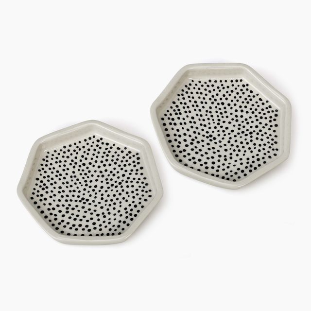 Hexagon Polka Dot Ceramic Serving Dish_Small ( Set of 2)